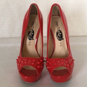 rue 21 spiked red heels